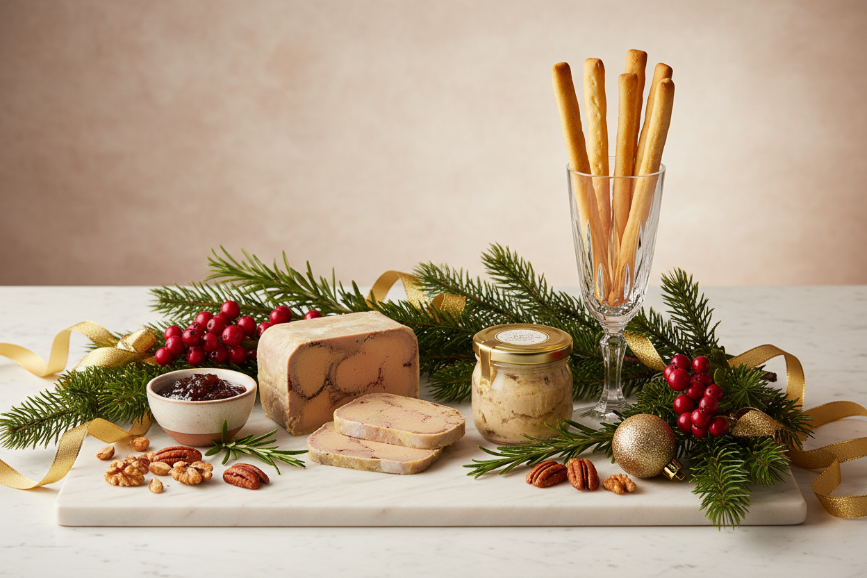 avec des gressin foie gras et rillette
